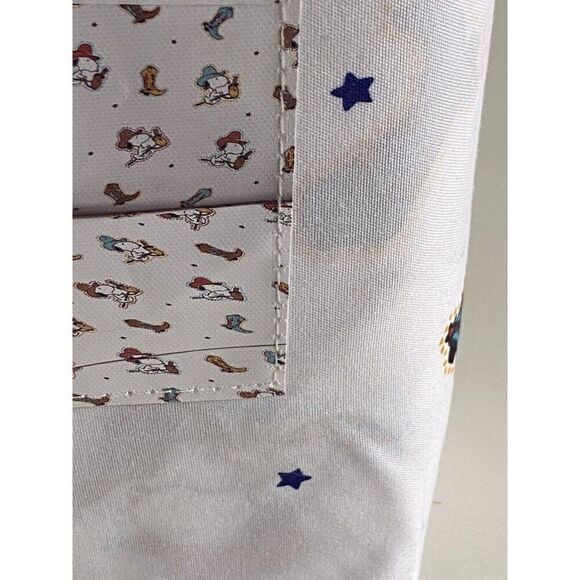 4 Pc PEANUTS Snoopy Cowboy QUEEN Sheet Set By Berkshire Super Soft White NEW - Picture 9 of 12